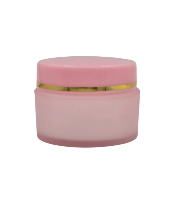 علبة كريم (خمرية) بلاستيك 15 مل وردي فارغة